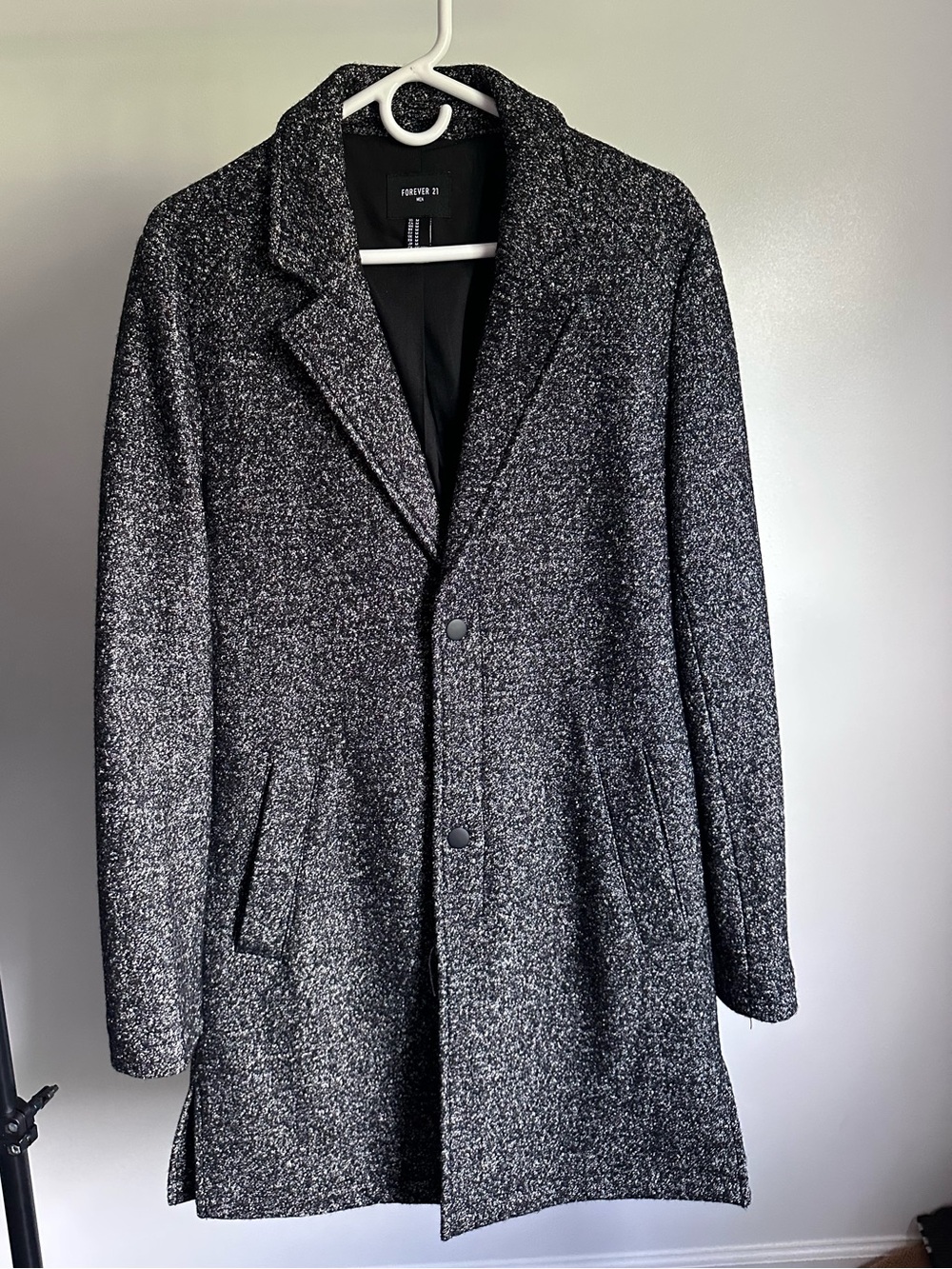 Forever 21 Men's Charcoal Gray Trench Coat
